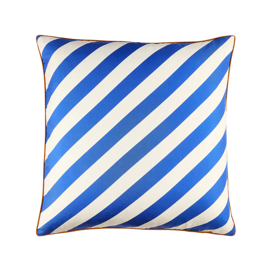 US KIT CABANA SILK PILLOW - BLUE/ WHITE 20x20 - 34665
