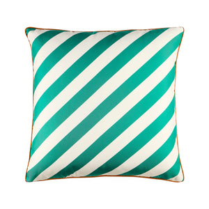 US KIT CABANA SILK PILLOW - GREEN/ WHITE 18 x18 (34667/3442) - 34668