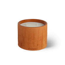 Load image into Gallery viewer, BOUGIE COUPE STRIEE TERRACOTA M/ AMBRE MANDARINE
