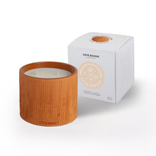 Load image into Gallery viewer, BOUGIE COUPE STRIEE TERRACOTA M/ AMBRE MANDARINE