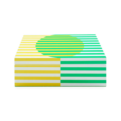 COPENHAGEN LACQUER BOX  - MEDIUM - YELLOW/GREEN - 34771