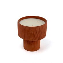Load image into Gallery viewer, BOUGIE COUPE STRIEE TERRACOTA L/ AMBRE MANDARINE