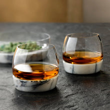 Load image into Gallery viewer, CHILL WHISKEY TUMBLER WITH MARBLE BASE SET OF 2