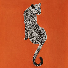 Load image into Gallery viewer, LEOPARD EMBELLISHED MERINO WOOL THROW ORANGE 32360