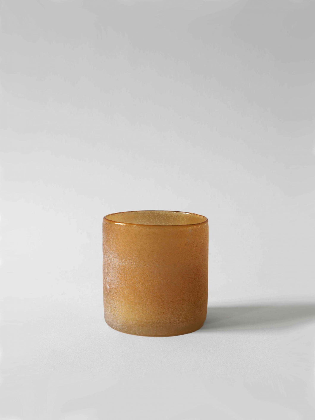 FROST CANDLE HOLDER, AMBER SM