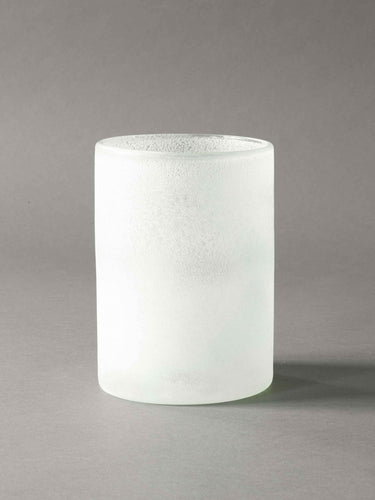 FROST CANDLE HOLDER, WHITE LG