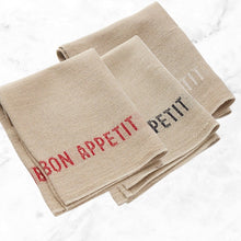 Load image into Gallery viewer, TEATOWEL BON APPETIT, WHITE SET OF 2