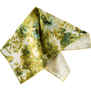 GREEN MARBLE NAPKIN WITH CHARTREUSE TRIM, SET OF 4