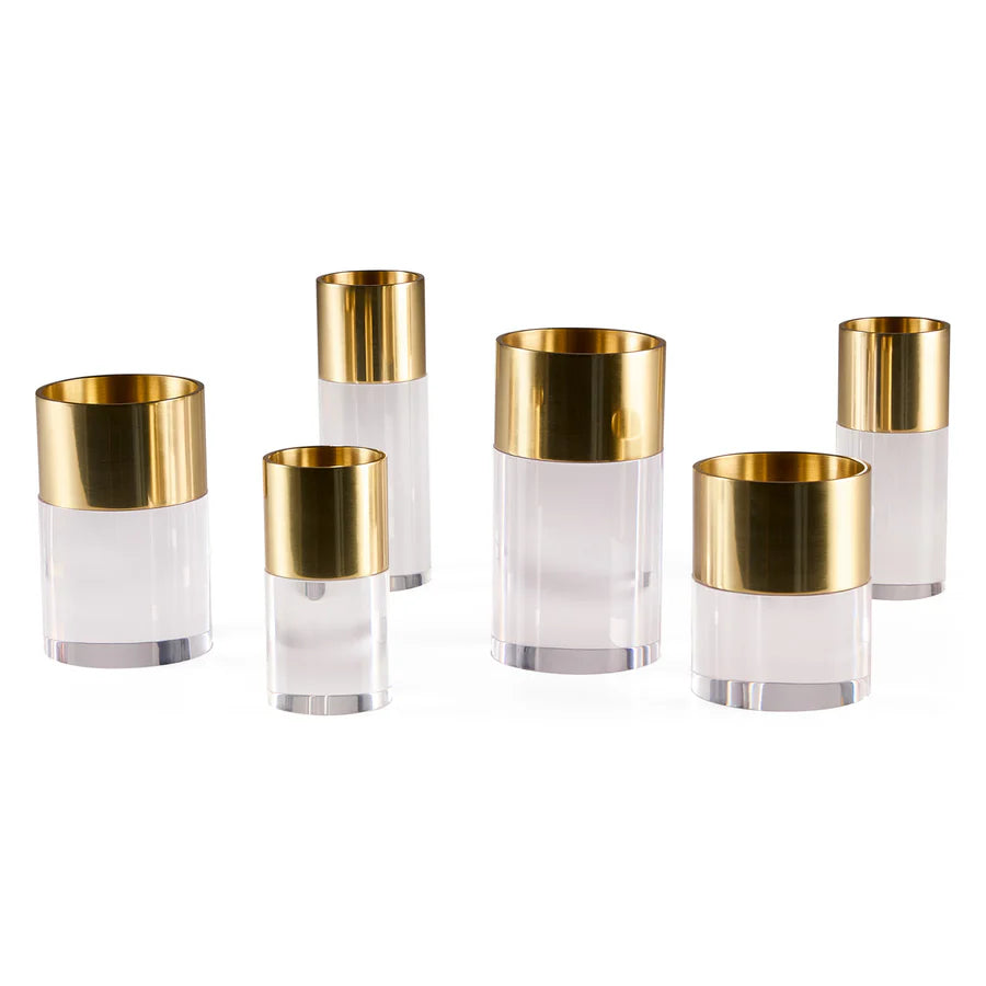 JACQUE CANDLES  HOLDER CLEAR - SET OF 6 - 34585