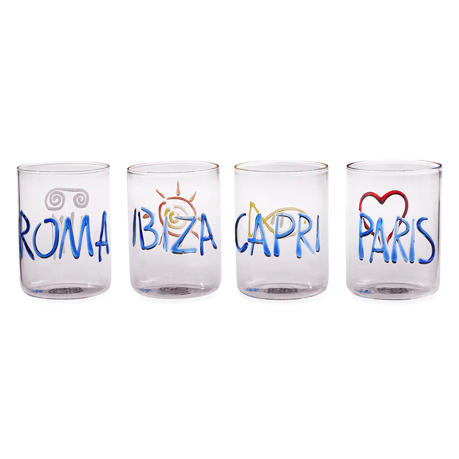JET SET GLASSWARE- SET OF 4