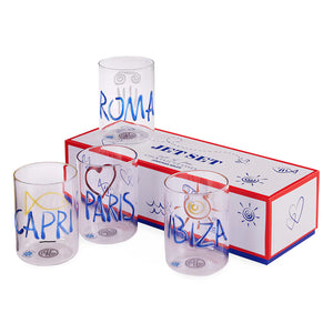 JET SET GLASSWARE- SET OF 4