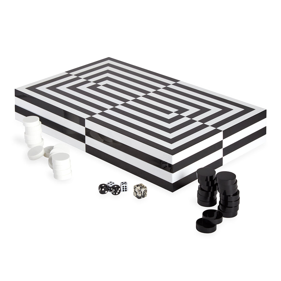 OP ART BACKGAMMON SET