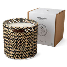 Load image into Gallery viewer, BOUGIE RAPHIA CUIR MINA NOIR XL/ NARGUILE FLEUR ORANGER