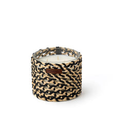 Load image into Gallery viewer, BOUGIE RAPHIA CUIR MINA NOIR M / NARGUILE FLEUR ORANGE