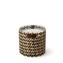 Load image into Gallery viewer, BOUGIE RAPHIA CUIR MINA NOIR L / NARGUILE FLEUR ORANGE