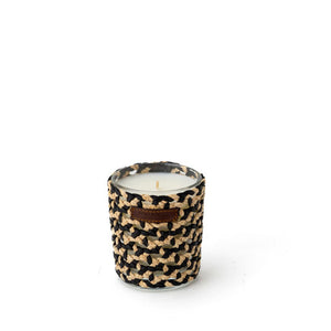 BOUGIE RAPHIA CUIR MINA NOIR S / NARGUILE FLEUR ORANGE