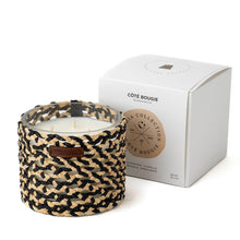 Load image into Gallery viewer, BOUGIE RAPHIA CUIR MINA NOIR M / NARGUILE FLEUR ORANGE