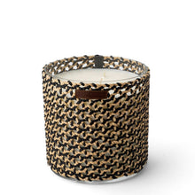 Load image into Gallery viewer, BOUGIE RAPHIA CUIR MINA NOIR XL/ NARGUILE FLEUR ORANGER
