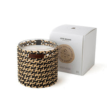 Load image into Gallery viewer, BOUGIE RAPHIA CUIR MINA NOIR L / NARGUILE FLEUR ORANGE