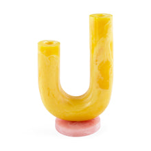 Load image into Gallery viewer, MUSTIQUE DOUBLE TUBE VASE - YELLOW/RED