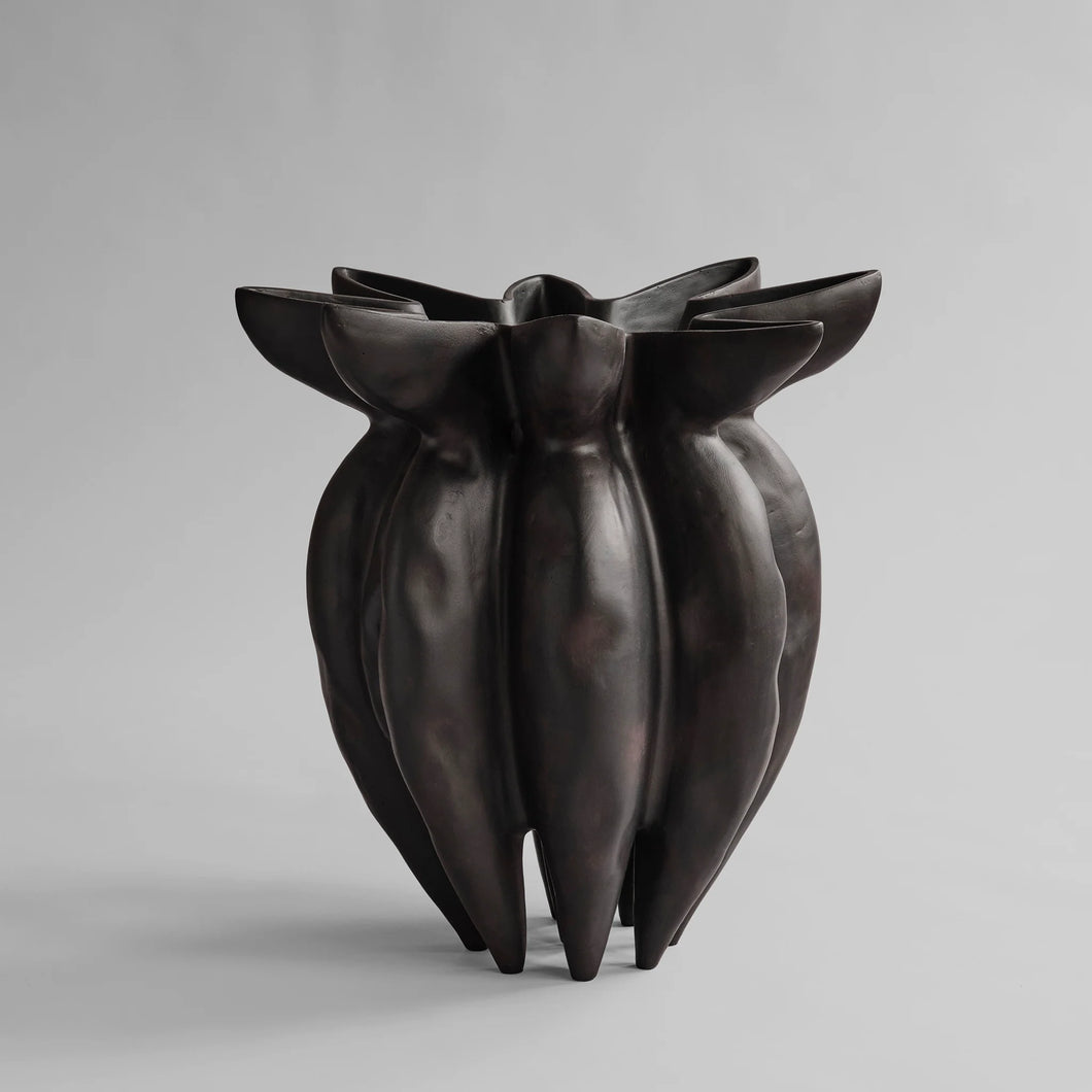 LOTUS VASE, BIG - COFFEE