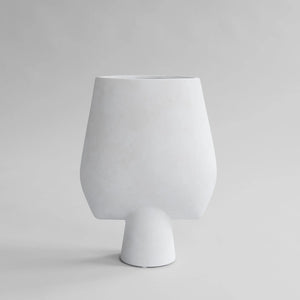 SPHERE VASE SQUARE, BIG - BONE WHITE