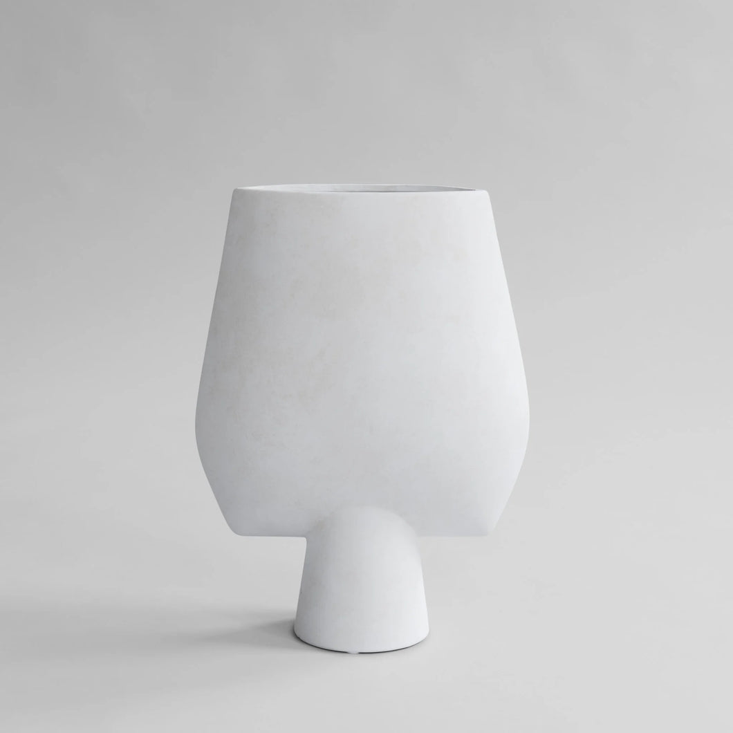 SPHERE VASE SQUARE, BIG - BONE WHITE