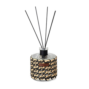 DIFFUSEUR RAPHIA CUIR MINA NOIR 500ML / NARGUILE FLEUR ORANGER