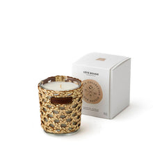 Load image into Gallery viewer, BOUGIE RAPHIA CUIR YARA S/ ROSE OUD MANDARINE MAJORELLE