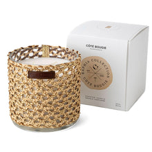 Load image into Gallery viewer, BOUGIE RAPHIA CUIR YARA L/ ROSE OUD MANDARINE MAJORELLE
