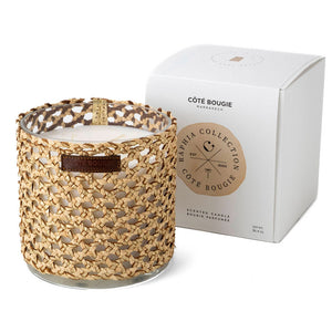BOUGIE RAPHIA CUIR YARA L/ ROSE OUD MANDARINE MAJORELLE
