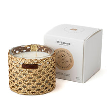 Load image into Gallery viewer, BOUGIE RAPHIA CUIR YARA M/ ROSE OUD MANDARINE MAJORELLE