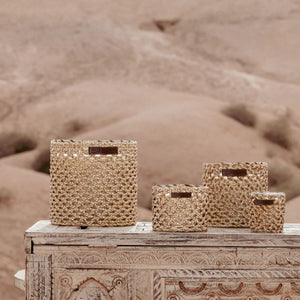 BOUGIE RAPHIA CUIR YARA S/ ROSE OUD MANDARINE MAJORELLE