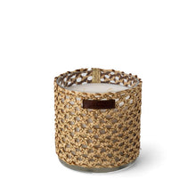 Load image into Gallery viewer, BOUGIE RAPHIA CUIR YARA L/ ROSE OUD MANDARINE MAJORELLE
